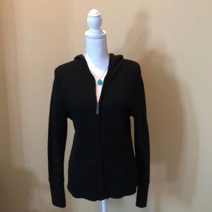 Sarah Spencer merino wool zip up hooded sweater